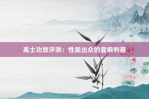 高士功放评测：性能出众的音响利器